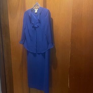 Chic Royal Blue Women's Skirt Set